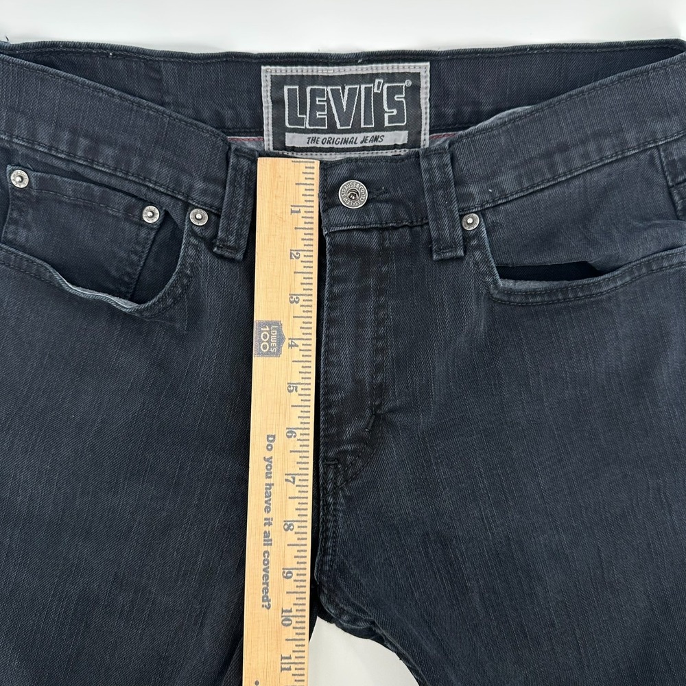 Levi's 511 Skinny Jeans Mens 33x30 Black Stretch Denim Mid Rise 5 Pockets Street - Picture 8 of 10